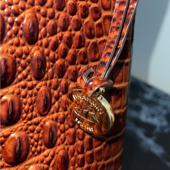 BRAHMIN Melbourne Collection Handbag Katie Leather Crocodile Crossbody AUTHENTIC - Picture 7 of 16